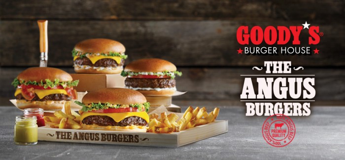 Τα ανανεωμένα Goody’s Burger House παρουσιάζουν τα Angus Burgers, από 100% angus μοσχαρίσιο κρέας, το καλύτερο στον κόσμο για burgers!